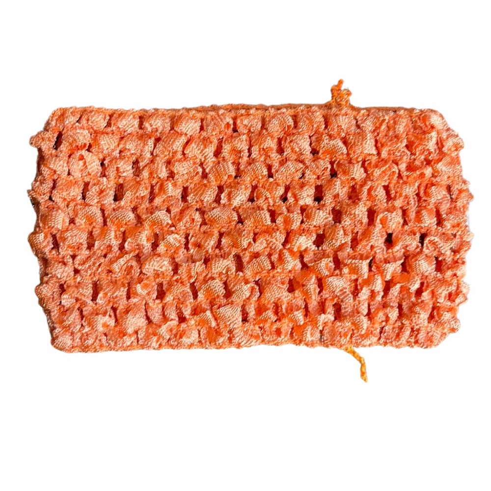 Orange crochet headband for baby or toddler